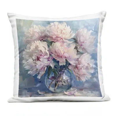 Stupell Industries Golden Vase Outdoor Printed Pillow Design By Lsr Creative Studio In Pink Peonies