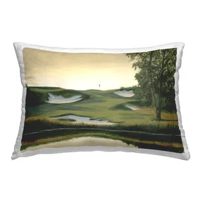 Stupell Industries Golf Course Terrain Decorative Printed Throw Pillow Design By Michael Willett In Green