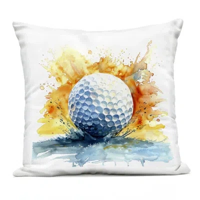Stupell Industries Golf Splash Watercolor Burst Outdoor Printed Pillow, Design By Lsr Design Studio In Blue