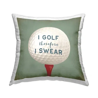 Stupell Industries Golf Therefore I Swear Funny Sports Printed Throw Pillow Design By Stephanie Workman Marrott In Beige