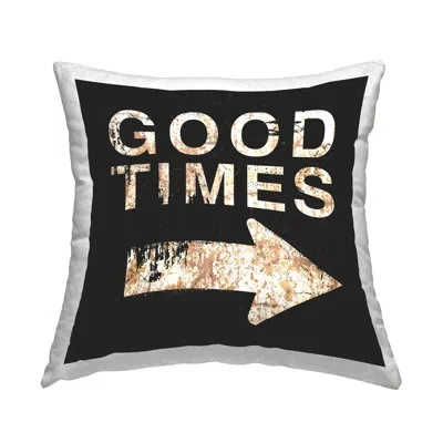 Stupell Industries Good Times Arrow Pointing Printed Throw Pillow Design By Peter Horjus