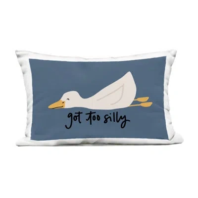 Stupell Industries Got Too Silly Duck Outdoor Printed Pillow, Design By Rachel Nieman In Blue