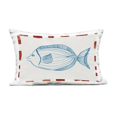 Stupell Industries Graceful Swimmer Tortoise Outdoor Printed Pillow, Design By Creative Studio In Blue Animals 53
