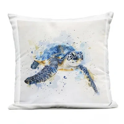 Stupell Industries Graceful Swimmer Tortoise Outdoor Printed Pillow, Design By Lsr Creative Studio