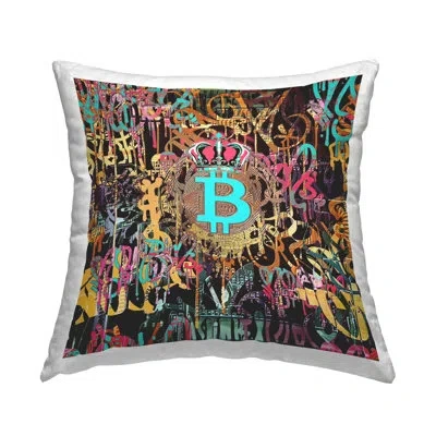 Stupell Industries Graffiti Style Bitcoin Crown Printed Throw Pillow Design By Irena Orlov
