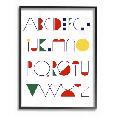 Stupell Industries Graphic Alphabet Primary Colors Texturized Art In Wall Plaque
