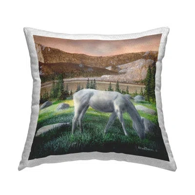 Stupell Industries Grazing Horses In Countryside Outdoor Printed Pillow By Kevin Daniel In Brown
