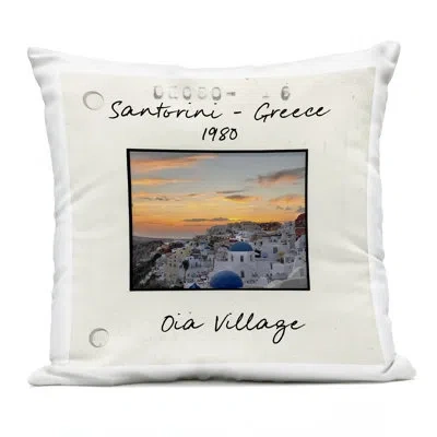 Stupell Industries Greece Travel City View Design By Val Rhodes Outdoor Printed Pillow In Orange