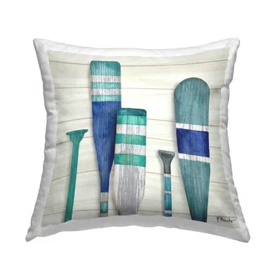Stupell Industries Green Boating Oars Lake Cabin Printed Throw Pillow Design By Paul Brent In Beige