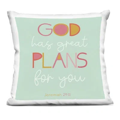 Stupell Industries Green God's Plans For You Decorative Printed Throw Pillow, Design By Sd Graphics Studio, 18 X 7 X 18