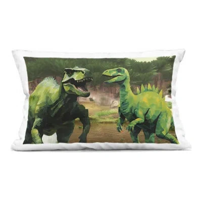 Stupell Industries Green Jungle Dinosaurs Decorative Printed Throw Pillow, Design By Jesse Keith, 14 X 7 X 20