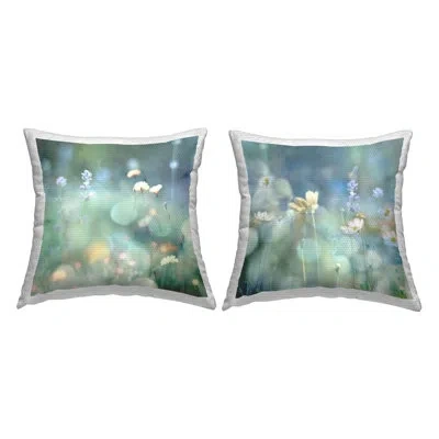Stupell Industries Green Meadow Sprouts 2 Piece Outdoor Printed Pillow Set By Kate Carrigan In Green;yellow