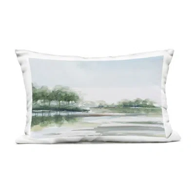 Stupell Industries Green Toned Water Landscape Outdoor Printed Pillow Design By Patricia Pinto