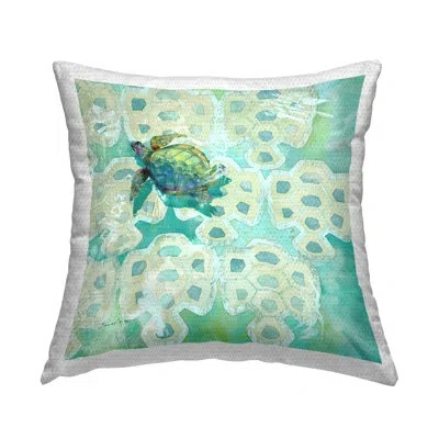 Stupell Industries Green Tortoise Shell Pattern Outdoor Printed Pillow By Evelia Designs In Green;yellow