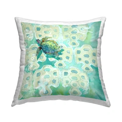 Stupell Industries Green Tortoise Shell Pattern Printed Throw Pillow Design By Evelia Designs In Beige