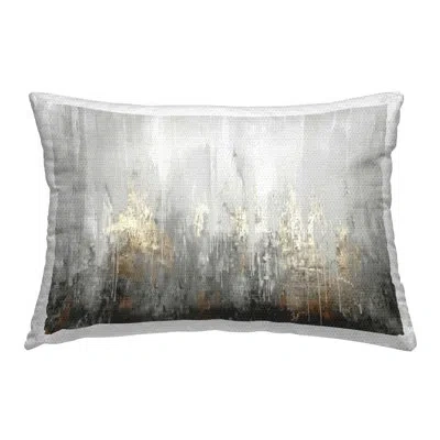 Stupell Industries Grey Abstract Drip Design By Lsr Design Studio Outdoor Printed Pillow In Gray