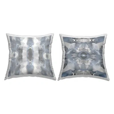Stupell Industries Grey Boho Abstract Pattern 2 Piece Outdoor Printed Pillow Set By Ellie Roberts In Blue;gray