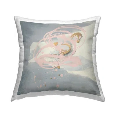 Stupell Industries Grey With Pink Swirl Decorative Printed Throw Pillow Design By Patricia Pinto In Gray