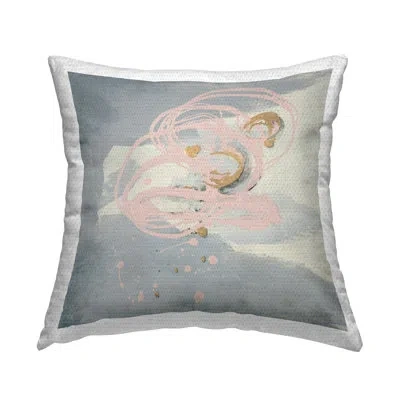 Stupell Industries Grey With Pink Swirl Printed Outdoor Throw Pillow Design By Patricia Pinto In Gray