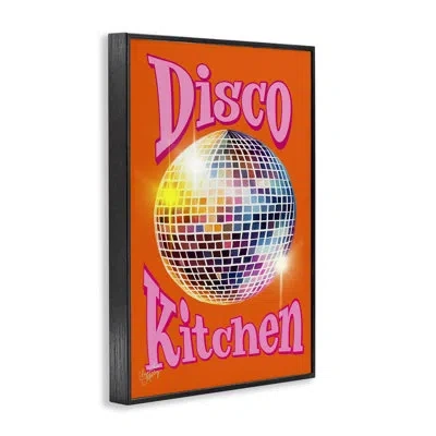 Stupell Industries Groovy Disco Kitchen Framed Giclee Art By Elizabeth Medley In Midnight Black Framed Giclee