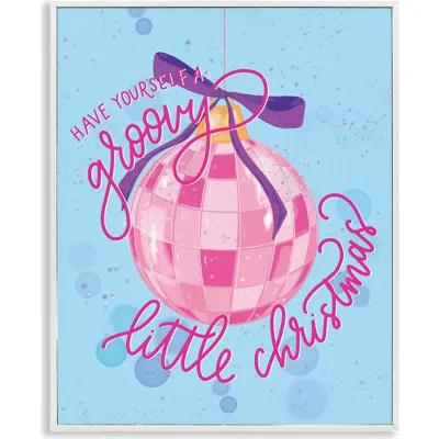 Stupell Industries Groovy Little Christmas Framed Canvas Wall Art In Multi