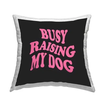 Stupell Industries Groovy Pet Dog Mom Outdoor Printed Pillow By House Of Lulu In Black