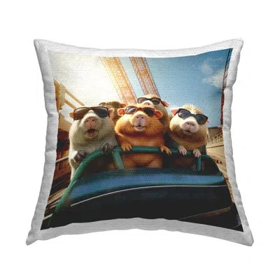 Stupell Industries Guinea Pigs Roller Coaster Outdoor Printed Pillow By Jim Baldwin In Blue
