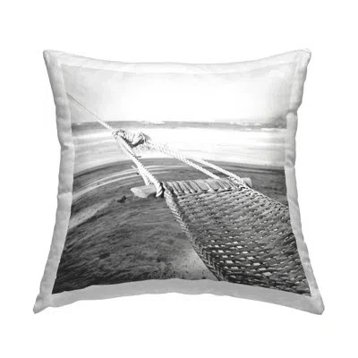 Stupell Industries Hammock Lounging By Shore Design By Lsr Design Studio Throw Pillow In Gray