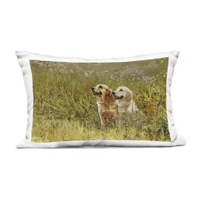 Stupell Industries Happy Dogs Field Day Design By Sueellen Ross Outdoor Printed Pillow In Green
