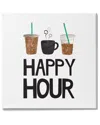 Stupell Industries Happy Hour Phrase Coffee Iced Drink Kitchen Beverage Stretched Canvas Wall Art By Jennife In Brown