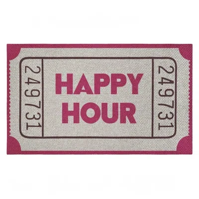 Stupell Industries Happy Hour Ticket Stub Outdoor Door Mat, Design By Lil' Rue, 30"