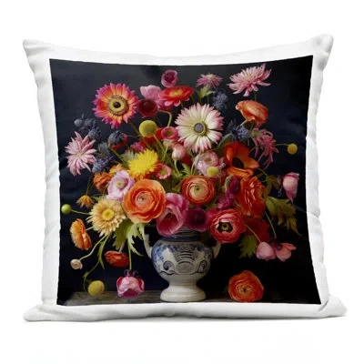 Stupell Industries Harmonious Spring Bouquet Outdoor Printed Pillow, Design By Lazar Studio In Black