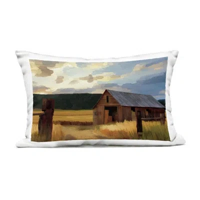 Stupell Industries Harvest Time Autumn Barn Outdoor Printed Pillow, Design By Renel Peters, 14 X 7 X 20 In Blue Barn