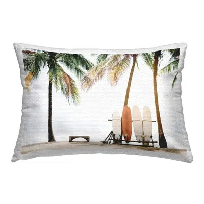 Stupell Industries Hawaii Surfing View Outdoor Printed Pillow By Sisi And Seb In Green