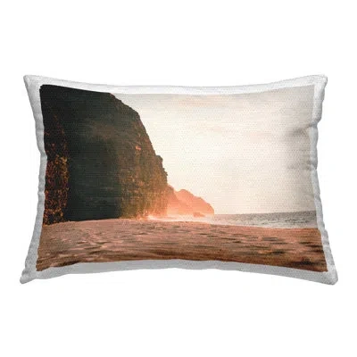 Stupell Industries Hawaiian Glow Shoreline Outdoor Printed Pillow By Max Blakesberg Studios In Tan
