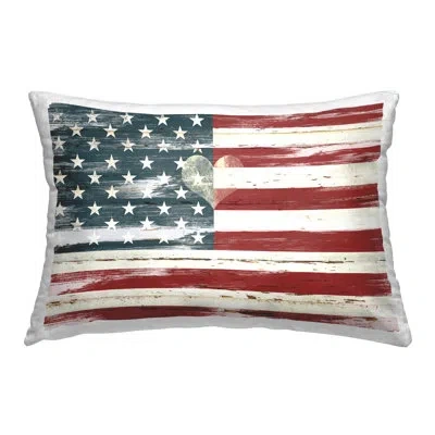 Stupell Industries Heart Of America Flag Decorative Printed Throw Pillow By Carol Robinson In Red