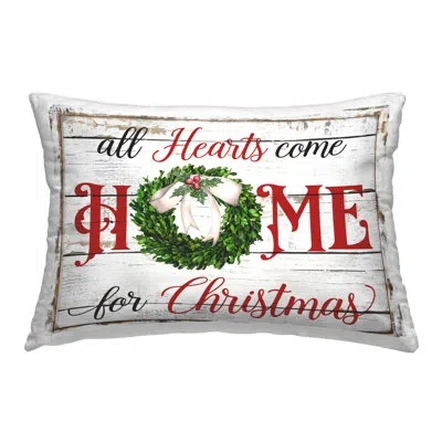Stupell Industries Hearts Home For Christmas Decorative Printed Throw Pillow By Creatif Belle In Red