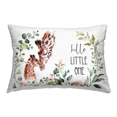 Stupell Industries Hello Little One Phrase Outdoor Printed Pillow By Rc Ecommerce In Brown;green