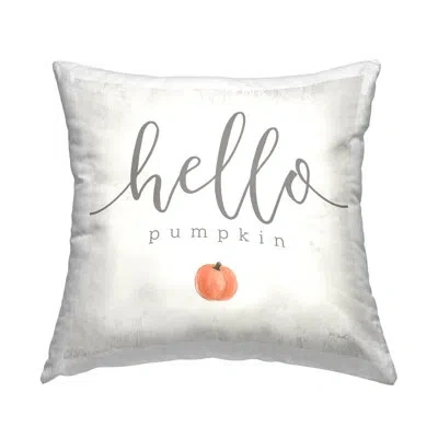 Stupell Industries Hello Pumpkin Fall Phrase Printed Throw Pillow Design By Kate Sherrill