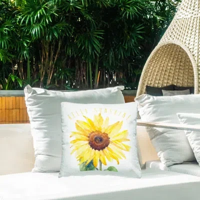 Stupell Industries Hello Sunshine Bloom Printed Outdoor Throw Pillow Design By Lanie Loreth In Yellow