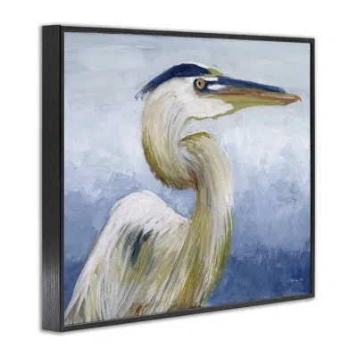 Stupell Industries Heron & Blue Gradient Giclee Art By Stellar Design Studio In Midnight Black Framed Giclee