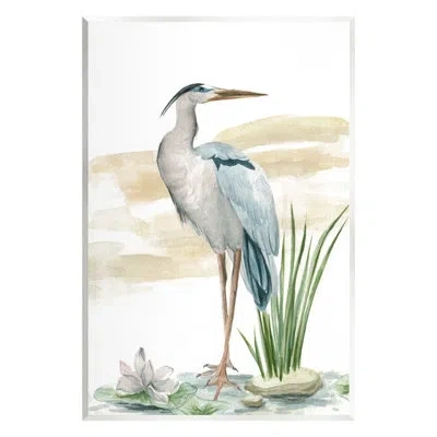 Stupell Industries Heron & Lotus Flower Canvas Wall Art Design By Melissa Wang In Multicolor
