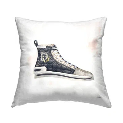Stupell Industries High Top Fashion Forward Quilted Sneakers Glam Style Decorative Printed Throw Pillow By Ziwei Li In Beige