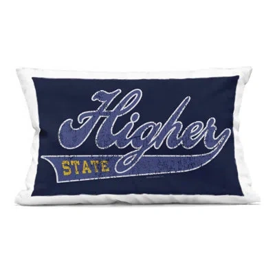 Stupell Industries Higher State Varsity Style Design By Higher Learning/life Is High Throw Pillow In Blue