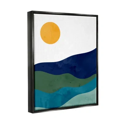 Stupell Industries Hills Sun Shining By Kim Allen - Floater Frame Print On Canvas In Jet Black Floater Frame