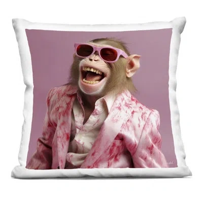 Stupell Industries Hipster Monkey In Suit Decorative Printed Throw Pillow, Design By Roozbeh, 18 X 7 X 18 In Purple