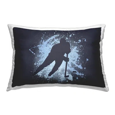Stupell Industries Hockey Stance Blue Splash Decorative Printed Throw Pillow Design By Jim Baldwin