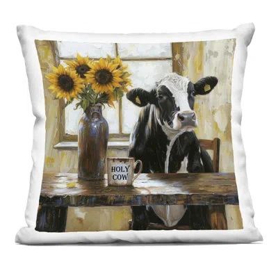 Stupell Industries Holy Cow Rustic Farm Table Decorative Printed Throw Pillow, Design By Tina Lecour, 18 X 7 X 18 In Brown