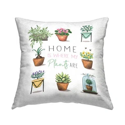 Stupell Industries Home Where Plants Are Printed Outdoor Throw Pillow Design By Elizabeth Tyndall In White