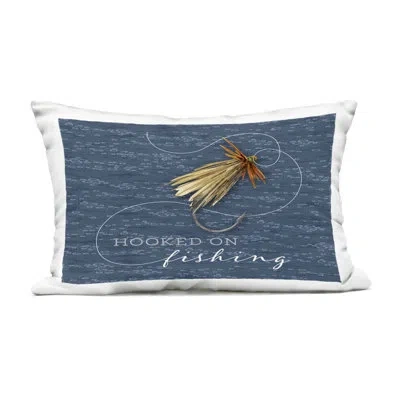 Stupell Industries Hooked On Fishing Outdoor Printed Pillow, Design By Holly Thomas Stein